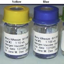 Example Of Color Coded Vials Of Allergen Immunotherapy