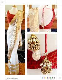 Black And Gold Combination Blouse Designs Red And White Combination Saree Mitan Ghosh Designs Indian Dresses Indian Bridal Indian Attire