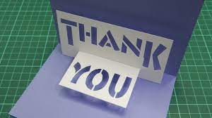 Thank you for letting me be part of it. Pop Up Thank You Card 002 Youtube