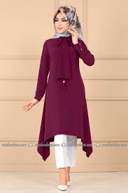 Modaselvim Tunik Fularli Verev Tesettur Tunik Pl884 Murdum Hidjab