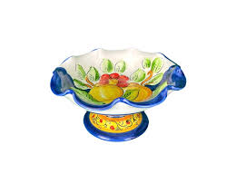 Alzata arredo 10 cm / alzata a croce plexiglass nero h 10 cm : Alzata Centrotavola Decoro Limoni Ceramica Vietrese Eccellenza Artigianale Made In Italy