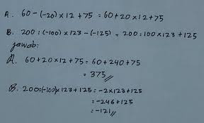 We did not find results for: A Positif 60 Dikurangi Negatif 20 Dikali Positif 12 Ditambah Positif 75 B Positif 200 Dibagi Brainly Co Id