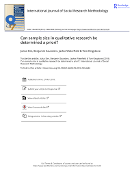 Two research approaches are offered in the methodology literature. Pdf Can Sample Size In Qualitative Research Be Determined A Priori
