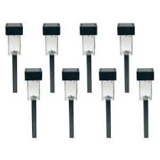 Square Mini Solar Stake Light Set Of 8 Finish Black By Brinkmann 26 97 822 1080 8 Finish Black Features 1 Landscape Lighting Home Lighting All Modern