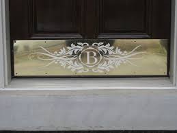 Monogrammed Kick Plates Deck The Door Decor Door Kick Plates Kick Plate Door Decorations
