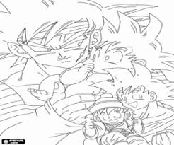 Dragon ball z vegeta and goku. Parents With Babies Of Dragon Ball Coloring Page Printable Game