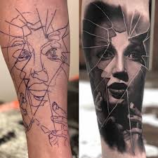 The stencil is just the bare bones 🦴 The magic ✨ happens at the tattoo. A  sweet and simple 🌴 done by Eric Alvino. SEE MORE