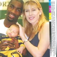 Sharron Davies and Derek Redmond with their son Elliot Anthony