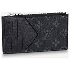 Credit card instalment plan malaysia: Louis Vuitton Lv Coin Card Holder New Grey Leather Ref 223312 Joli Closet