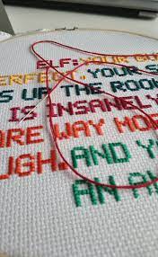 If you backstitch first, and cross stitch over it, the backstitch lines are often lost under cross stitching. Wip What Kind Of Designing Software Do You Use For Text Crossstitch