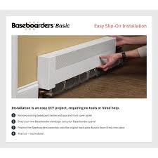 Baseboarders Basic Series 4 Ft Galvanized Steel Easy Slip On Baseboard Heater Cover In White Bc001 48 In 2020 Baseboard Heater Covers Baseboard Heater Heater Cover