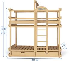 La misura standard di un letto a una piazza è 80×190 cm. Letto A Castello Monterey
