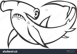 Black And White Hammerhead Shark Tattoo Stock Vector Creative Hammerhead Shark Illustration 102766766 Jpg 1500 1063 Shark Drawing Shark Coloring Pages Shark Drawing Easy