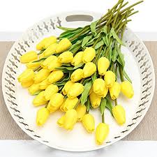 From artificial trees to faux arrangements, house of silk flowers can help you turn your space from drab to fab! Muyee 12 Pcs Artificial Tulips Flowes Real Touch Fake Flowers Wedding Bouquets Valentines Day Decorations 12pcs Yellow Buy Online In Antigua And Barbuda At Antigua Desertcart Com Productid 47011996