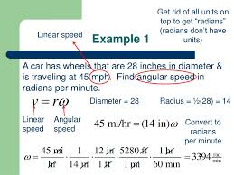 Θ = angle in radians (2π radians = 360 degrees) t = time, sec Ppt 7 2 Angular Linear Speed Powerpoint Presentation Free Download Id 5003645