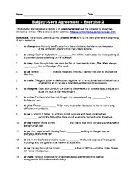 Subject and verb agreement exercise. Fillable Online Subject Verb Agreement Exercise 2 Percy L Julian High Fax Email Print Pdffiller