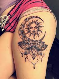 Sun And Moon Tattoo Sun Tattoos Tattoos Leg Tattoos