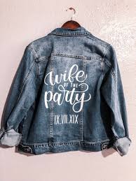 Bride Denim Jacket Custom Denim Jacket Diy Denim Jacket Bridal Jacket