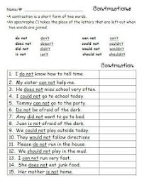 Contractions Worksheet 2nd Grade Worksheets Contraction Worksheet Phonics Worksheets