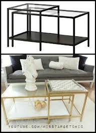 Hollywood Regency Ikea Vittsjo Nesting Table Hack Using Rustoleum Metallic Gold And Rustoleum High Gloss Cheap Living Room Sets Ikea Vittsjo Ikea Coffee Table