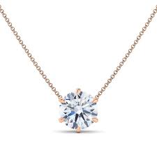 T.w.) in 14k white gold online at macys.com. Women S Lab Created 6 Prong Round Brilliant Diamond Pendant Necklace Shop Diamond Necklaces Hautecarat