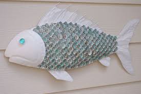 Nautical Wall Decor Metal Fish With Aqua Limpet Shell Scales White Or Gray With Aqua Limpet Shells Sea Shell Decor Nautical Wall Decor Nautical Wall