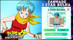 The #1 tower defense game on the roblox platform! 5 Star Bulma All Star Tower Defense Fanmade Youtube