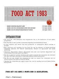 Maybe you would like to learn more about one of these? Food Act 1983 Food Safety Hygiene