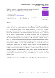 Traditional resumes, professional resumes, creative resumes Pdf Training Students To Use Online Translators And Dictionaries The Impact On Second Language Writing Scores