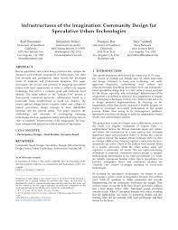 Pdf Infrastructures Of The Imagination Community Design For Speculative Urban Technologies