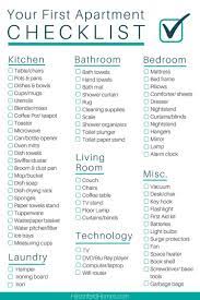 Checklist Apartment Checklist First Apartment Checklist First Apartment