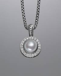 David Yurman Petite Cerise Pendant With Pearl And Diamonds On Chain Petite Necklace Favorite Jewelry Pearl And Diamond Necklace