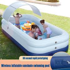 2020 New Wireless Automatic Inflation Pool With Sunshade Family Lounge Swimming Pool Inflatable Lounge Pool Swimming Pools Pool Lounge