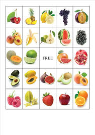 Fruit Salade Ernahrung Bingo Vorlage Bingo Spiele