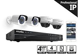 Laview 4megapixel 2688 X 1520 8 Ch Poe Nvr Security Cameras System Two 4mp Bullet And Two 4mp Dome Security Camera System Surveillance Cameras Security Camera