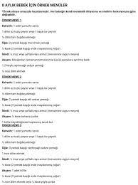 8 ay menu bebek yemek tarifleri mama tarifleri bebek besleme