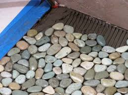 How To Lay A Pebble Tile Floor Pebble Shower Floor Pebble Floor Pebble Tile