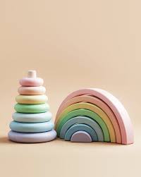 Wooden Rainbow Stacker By Happytreestore Wooden Baby Toys Baby Room Decor Montessori Toys