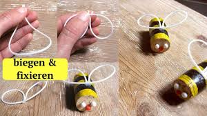 Hummel Basteln Kinder Anleitung Mobile Korken Biegen Fixieren Basteln Mit Kindern Basteln Bienen Basteln
