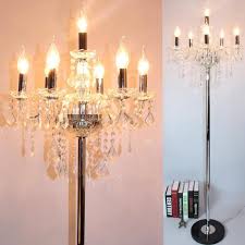 Modern Led Candle Floor Lamp For Living Room Wedding Crystal Candlestick Chrome Lambader Party Floor Light 110 Crystal Floor Lamp Lamps Living Room Floor Lamp