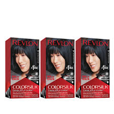 The wondering thigh is that blue will seem very faint on black or brown hair as a tinge which you will see in the light. Revlon Colorsilk Beautiful Color Permanent Hair Dye Dark Brown At Home Full Coverage Application Kit 12 Natural Blue Black 3 Pack Walmart Com Walmart Com