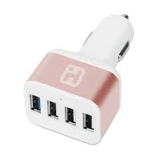 Ihome 4 Port Car Charger In Rose Gold Charger Car Cute Car Accessories Car Accessories