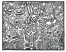 Coloring Page Created From A Keith Haring Painting Keith Haring Art Pop Art Coloring Pages Haring Art