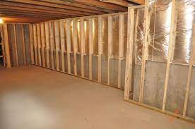 Framed Out The Basement Walls Framing Basement Walls Basement Walls Wall Framing