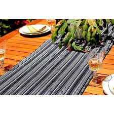 Outdoor table linens & placemats. Waverly French Damask Linen Reversible Table Runner With Piping And Border Chairish