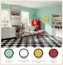 50s kitchen cans border colorfully behr