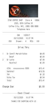 Develop your own ratio of coffee to water for your custom brew. Online Coffee Shop Receipt Maker Receipt Maker