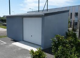 Garage 1 Pente Avant Environ 30m Enduit Traditionnel Gris Beton Prefabrique Garage Abri De Jardin