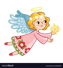 Flying Angel With Wings Holding In Hands Star Vector Image On Vectorstock Angel Illustration Angel Vector Character Illustration