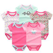 Baby Bodysuits Summer Clothing Set 5 Pcs Lot Baby Gear City Baby Outfits Newborn Boys And Girls Clothes Girls Rompers